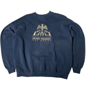 Vintage MGM Grand Las Vegas Embroidered Pullover Black Crewneck Size XL